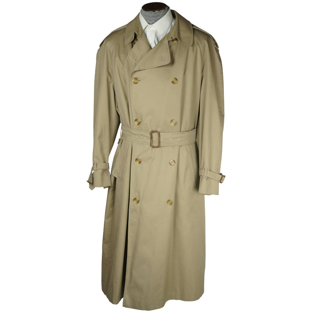 Vintage 70s Aquascutum Trench Coat Raincoat Mens Size XL - Poppy's Vintage Clothing