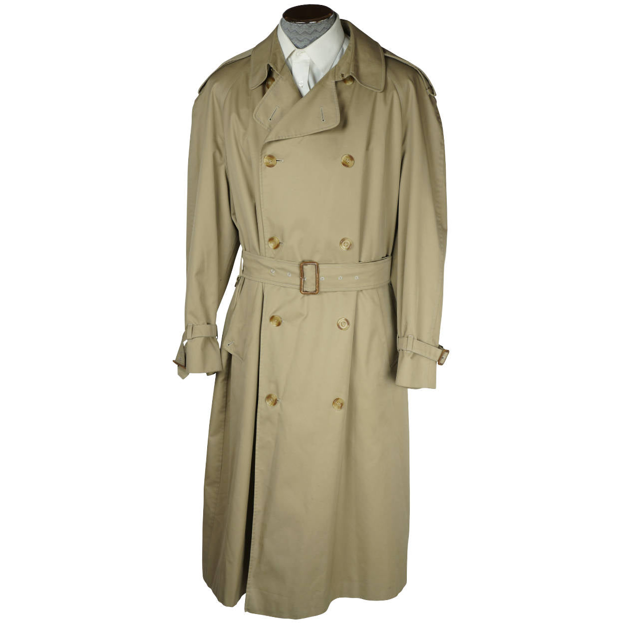 Vintage 70s Aquascutum Trench Coat Raincoat Mens Size XL - Poppy's Vintage Clothing