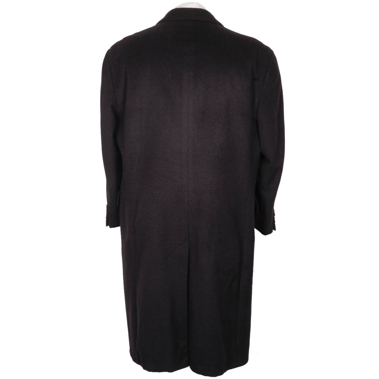 Vintage Aquascutum England Pure Cashmere Overcoat Navy Blue Coat Mens Size L - Poppy's Vintage Clothing