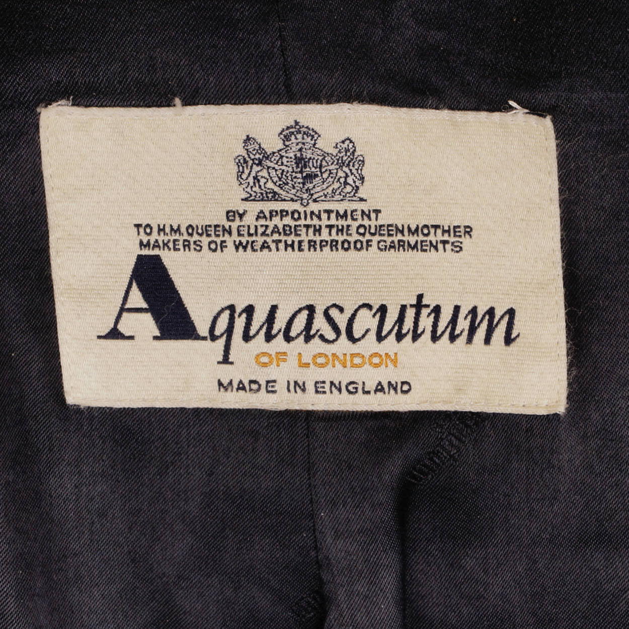 Vintage Aquascutum England Pure Cashmere Overcoat Navy Blue Coat Mens Size L - Poppy's Vintage Clothing