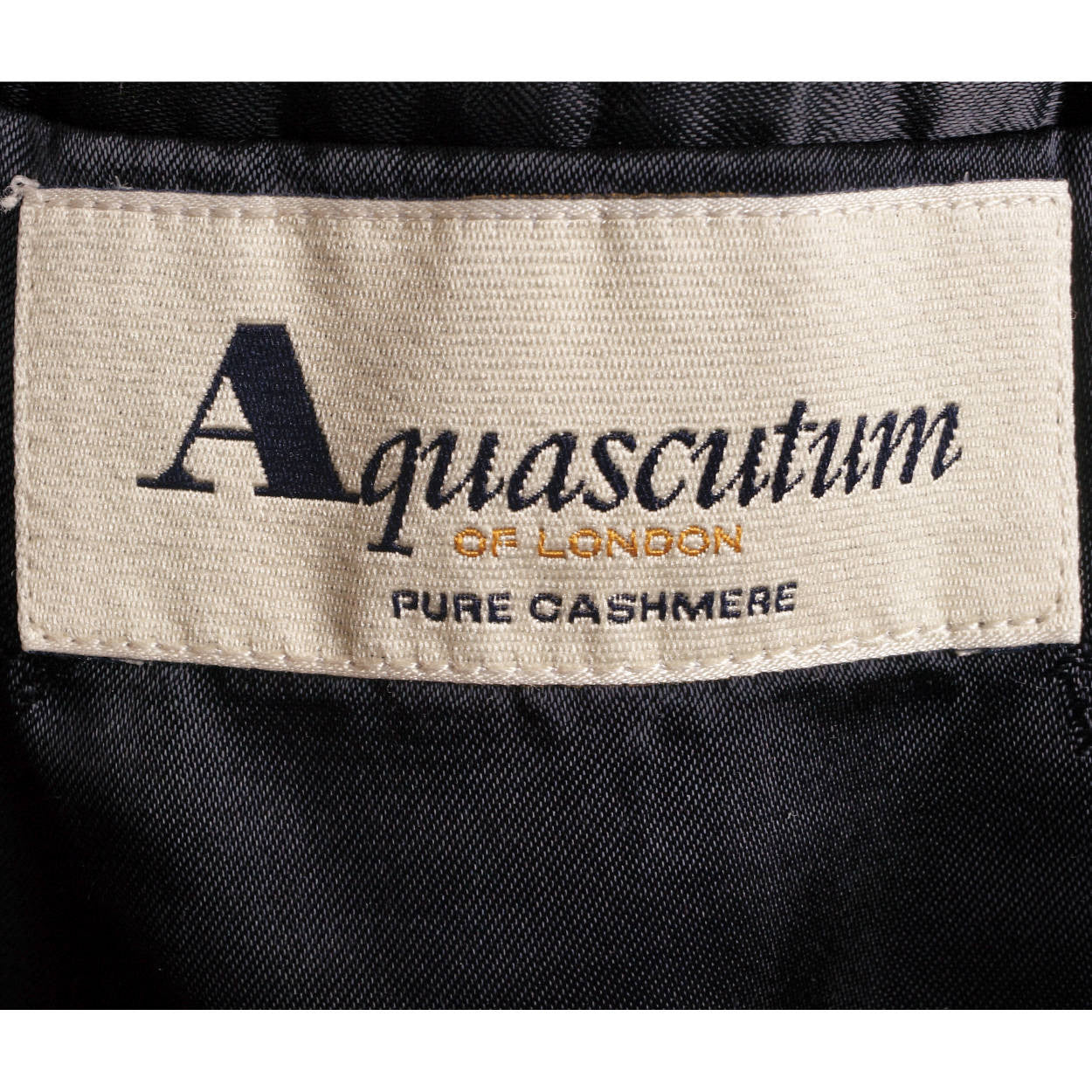 Vintage Aquascutum England Pure Cashmere Overcoat Navy Blue Coat Mens Size L - Poppy's Vintage Clothing