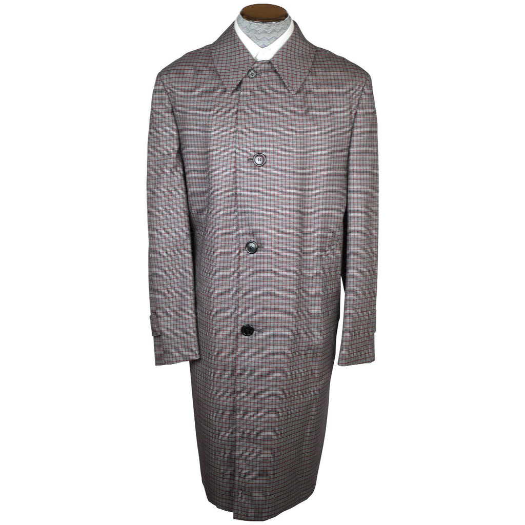 Vintage Rain Coat 60s Aquascutum Check Pattern Mens 42 Tall - Poppy's Vintage Clothing