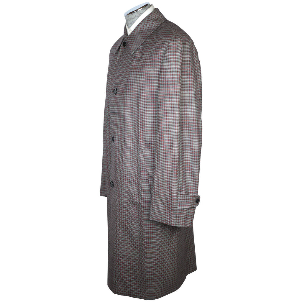 Vintage Rain Coat 60s Aquascutum Check Pattern Mens 42 Tall - Poppy's Vintage Clothing