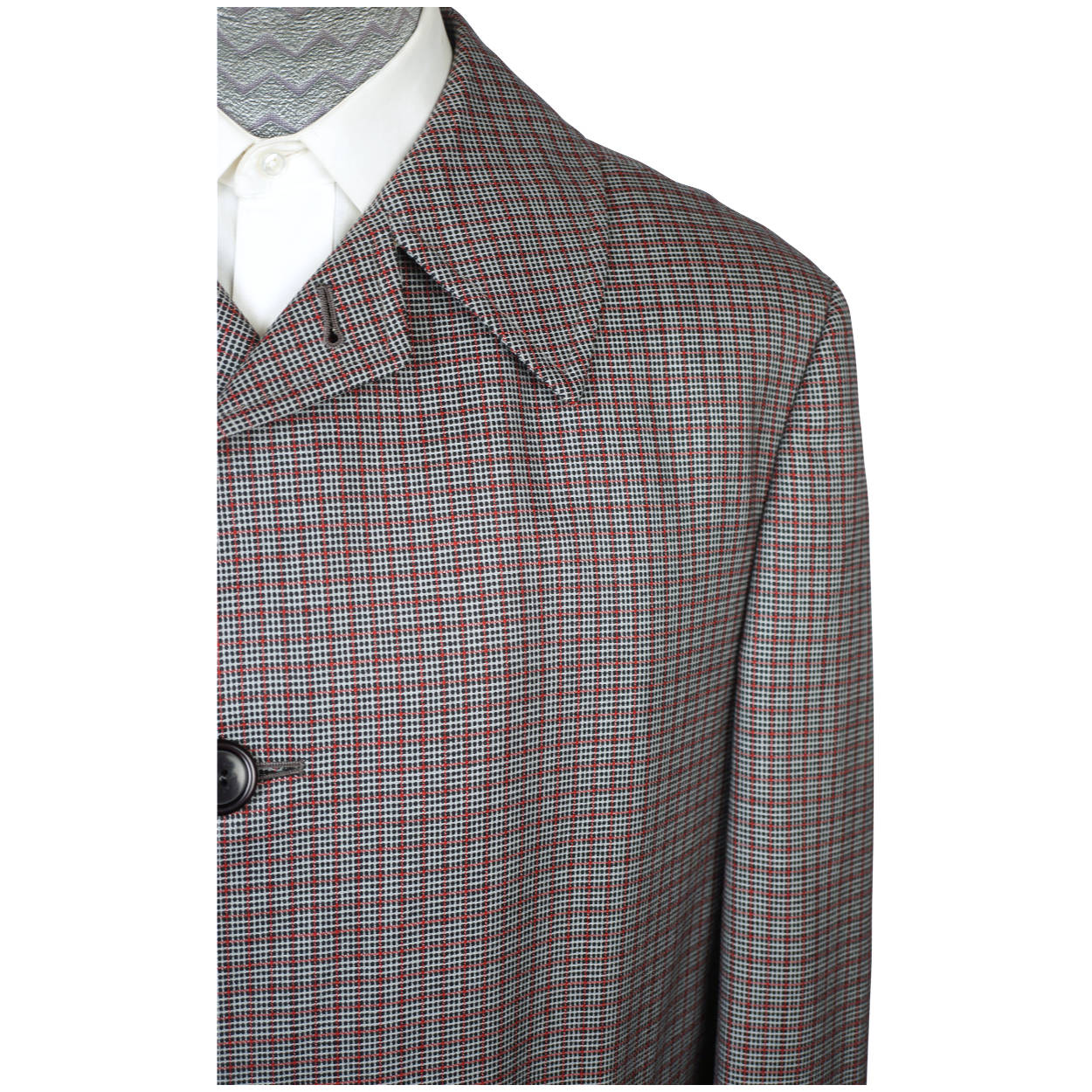 Vintage Rain Coat 60s Aquascutum Check Pattern Mens 42 Tall - Poppy's Vintage Clothing