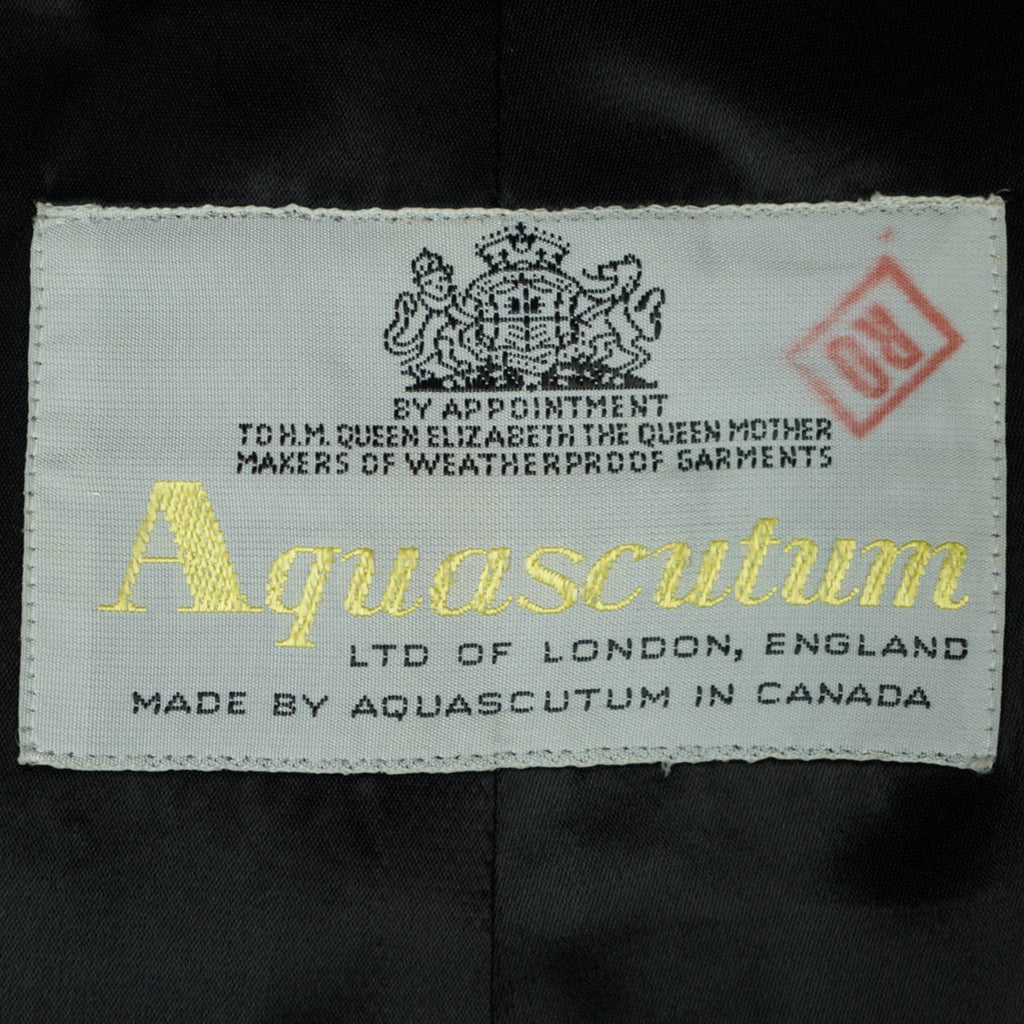 Vintage Rain Coat 60s Aquascutum Check Pattern Mens 42 Tall - Poppy's Vintage Clothing