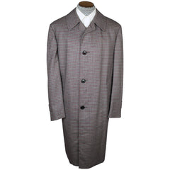 Vintage Rain Coat 60s Aquascutum Check Pattern Mens 42 Tall - Poppy's Vintage Clothing