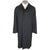 Vintage Aquascutum Overcoat Herringbone Charcoal Wool Size L