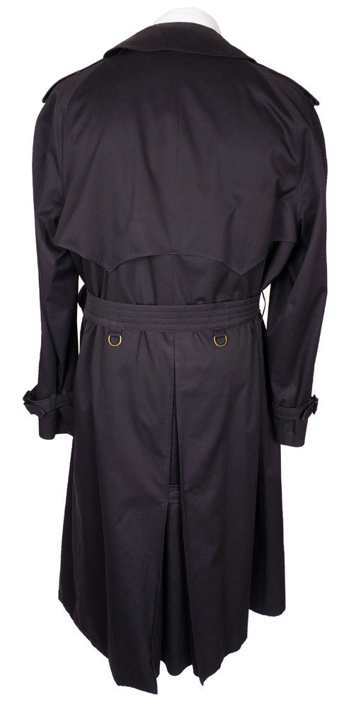 Vintage 1980s Trench Raincoat by Aquascutum - Dark Navy - 44 R - Poppy's Vintage Clothing