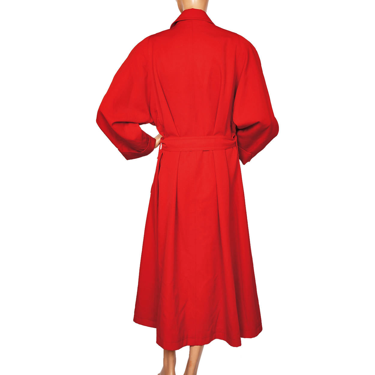Vintage Aquascutum Raincoat Red Wool Gabardine Ladies Size M 10 - Poppy's Vintage Clothing