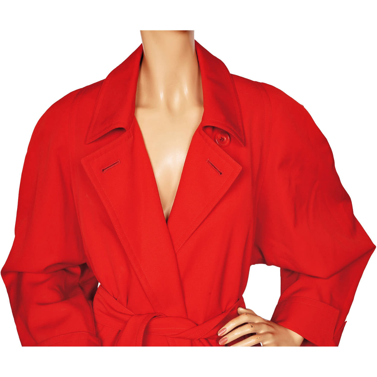 Vintage Aquascutum Raincoat Red Wool Gabardine Ladies Size M 10 - Poppy's Vintage Clothing