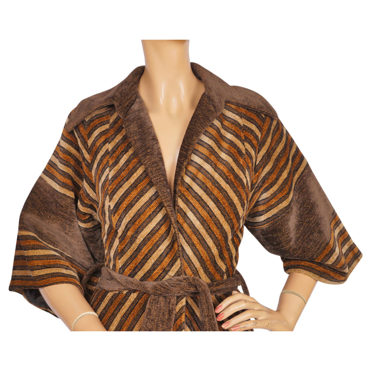 Vintage 1970s Mod Carnaby Street Coat Iconic Aristos of London Chenille Ladies Size S - Poppy's Vintage Clothing