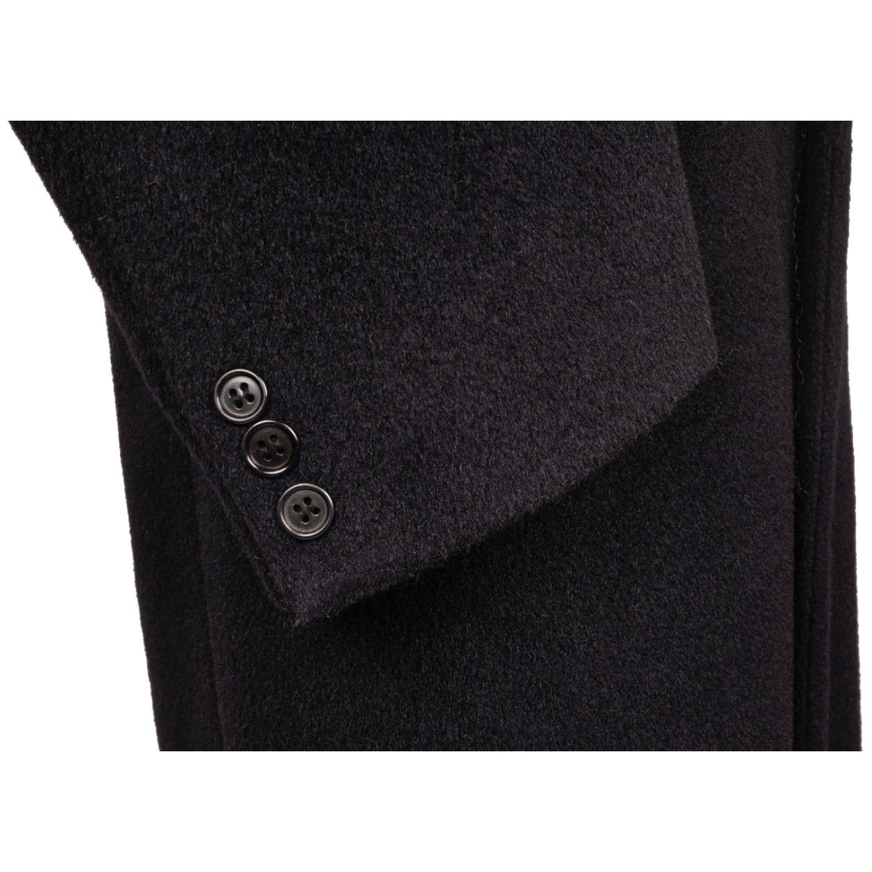 Vintage Giorgio Armani Black Label Overcoat Wool Mens Coat Size L Long Topcoat - Poppy's Vintage Clothing