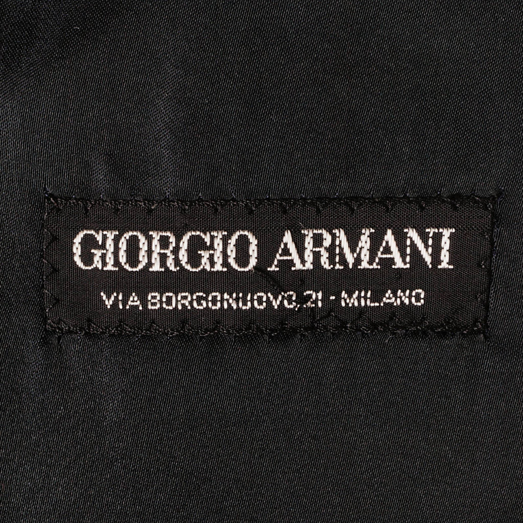 Vintage Giorgio Armani Black Label Overcoat Wool Mens Coat Size L Long Topcoat - Poppy's Vintage Clothing