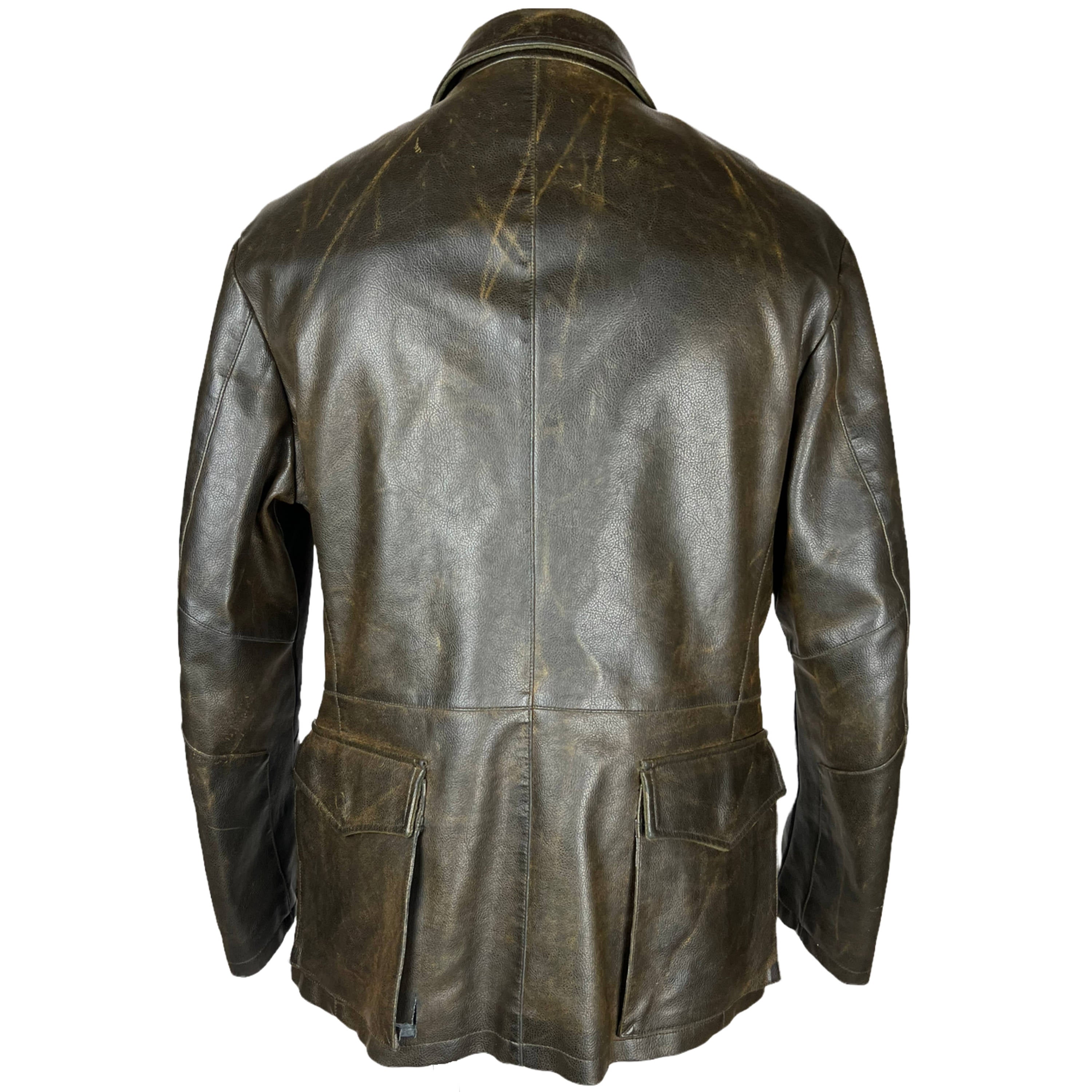 ジャケット・アウター vintage armani jeans lether jacket 90's] Old Armani Jeans M-59 Type PVC Leather Jacket