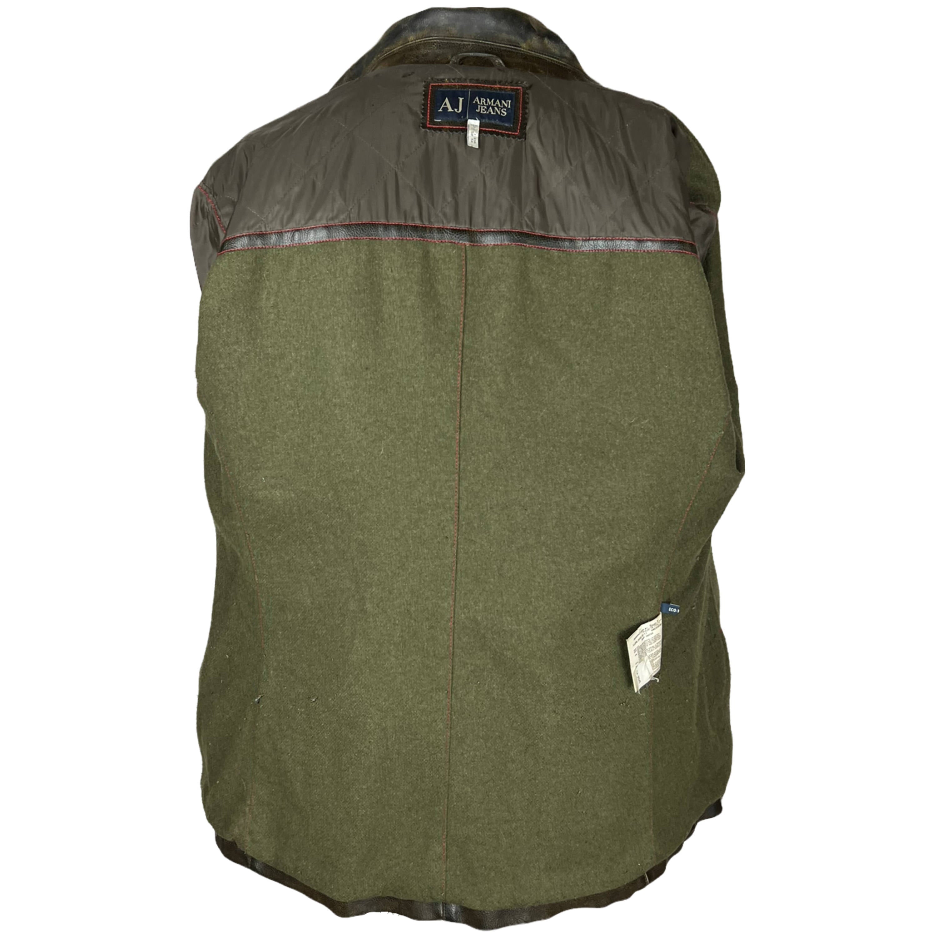 Armani Jeans Faux Leather Jacket Mens Vegan Coat Sz M – Poppy's