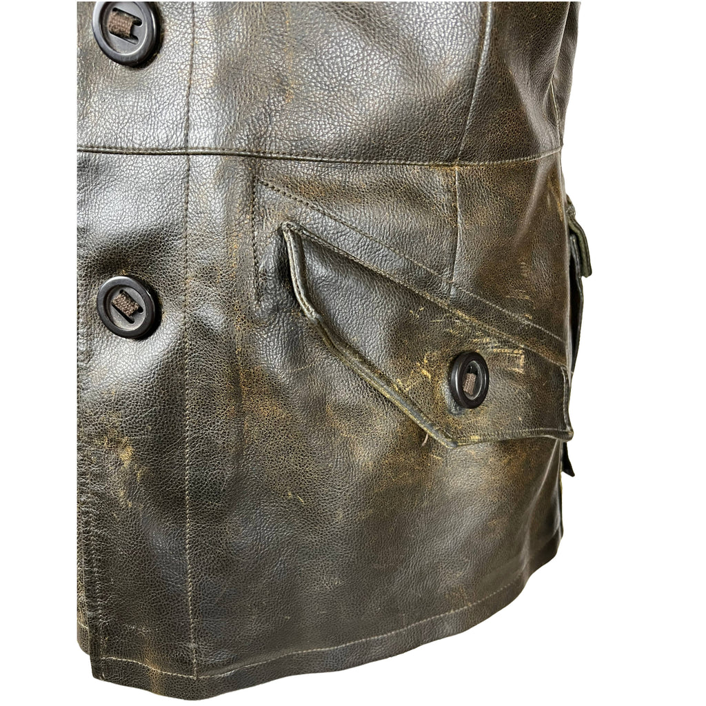 Armani Jeans Faux Leather Jacket Mens Vegan Coat Sz M