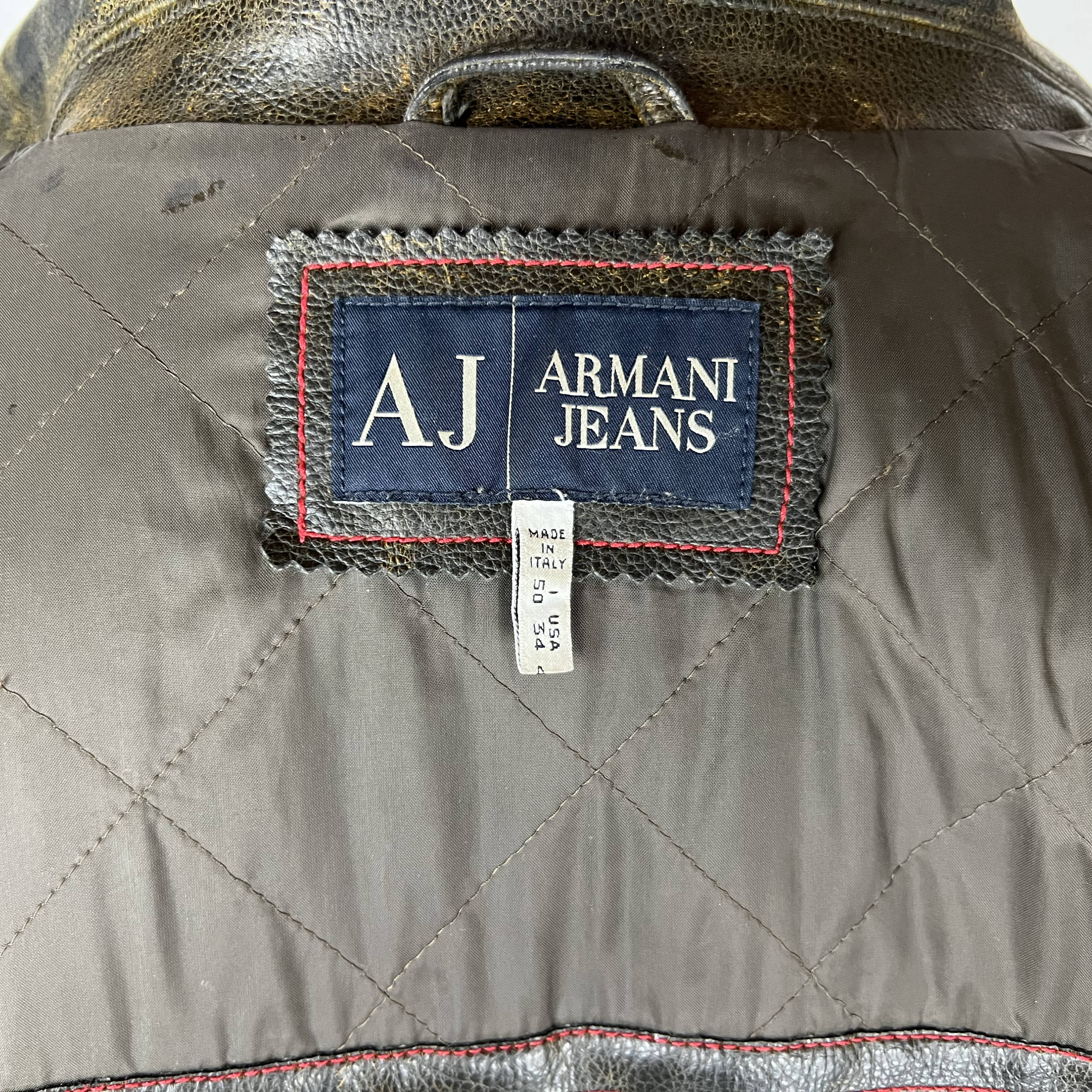 Armani Jeans Faux Leather Jacket Mens Vegan Coat Sz M – Poppy's