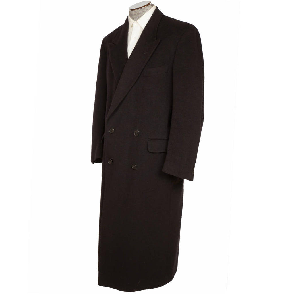 Vintage Giorgio Armani Coat 1980s White Label Overcoat Cashmere Wool Topcoat L - Poppy's Vintage Clothing