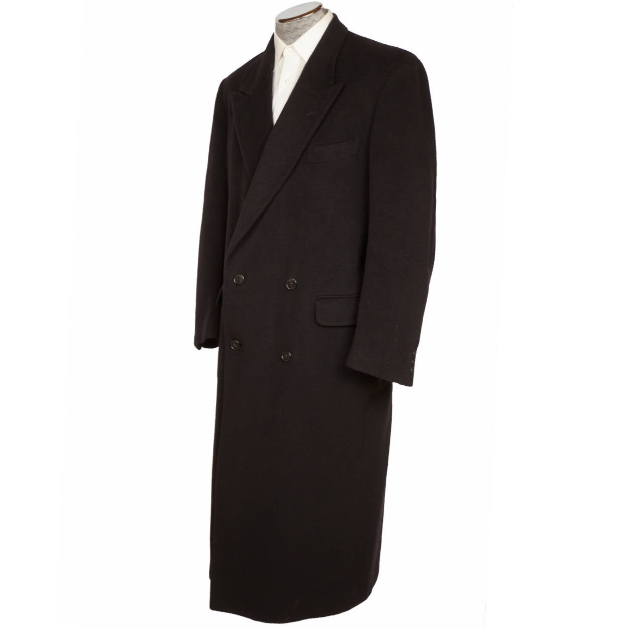 Vintage Giorgio Armani Coat 1980s White Label Overcoat Cashmere Wool Topcoat L - Poppy's Vintage Clothing