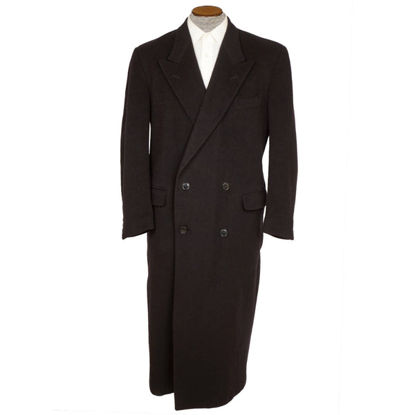 Vintage Giorgio Armani Coat 1980s White Label Overcoat Cashmere Wool Topcoat L - Poppy's Vintage Clothing