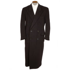 Vintage Giorgio Armani Coat 1980s White Label Overcoat Cashmere Wool Topcoat L - Poppy's Vintage Clothing