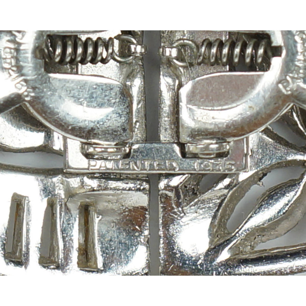 Art Deco 1930s Canadian Coro Duette Dress Clips Brooch w Rhinestones 1935 - Poppy's Vintage Clothing