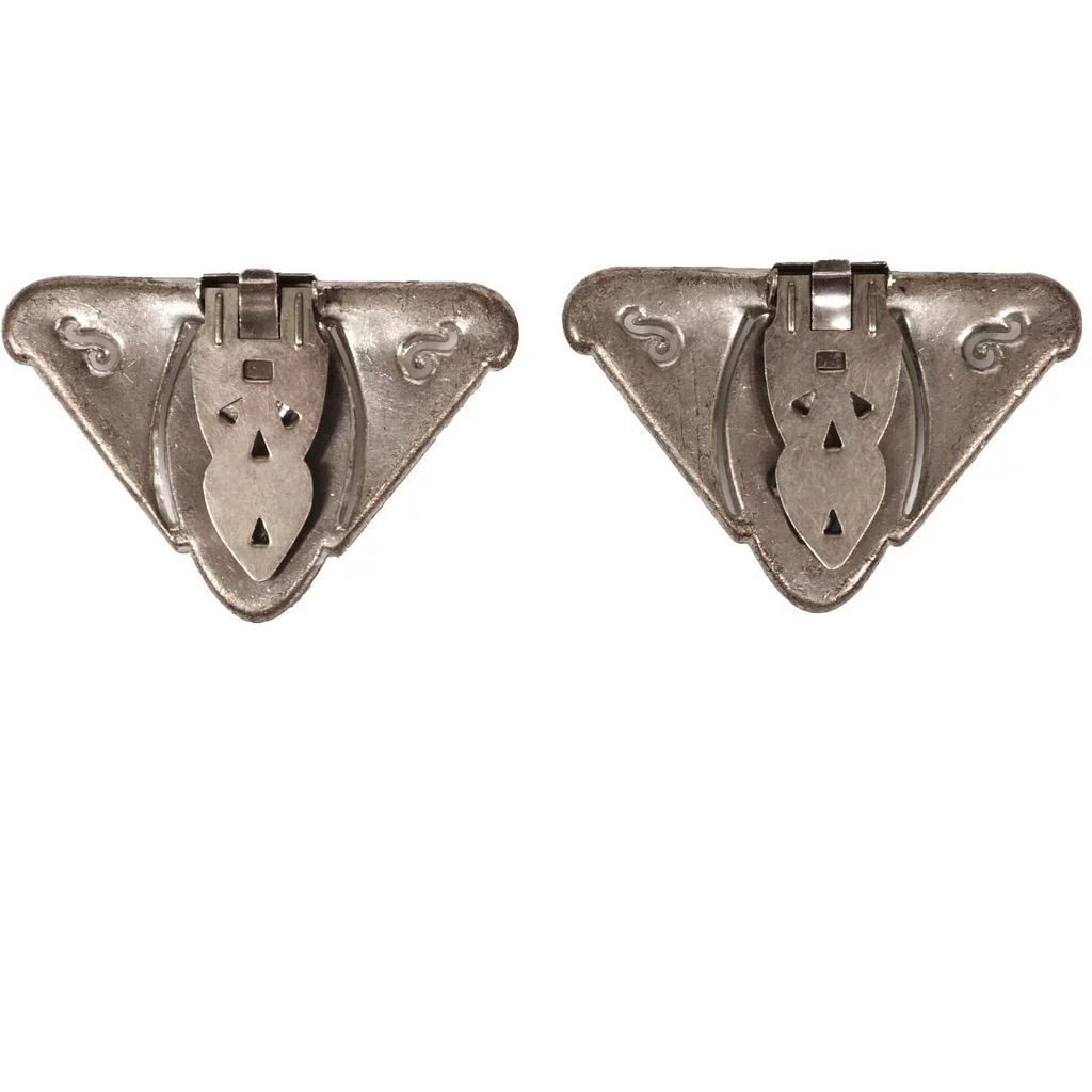 Vintage 1930s Art Deco Rhinestone Dress Clips Pair - Poppy's Vintage Clothing
