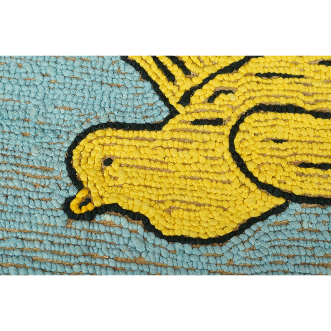 Vintage Folk Art Hooked Rug Bird &amp; Flower Scene Deco Era 1920s 30s - Poppy's Vintage Clothing