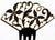 Art Deco Celluloid Hair Comb Black over Light Yellow Two Tone - Poppy's Vintage Clothing