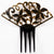 Art Deco Celluloid Hair Comb Black over Light Yellow Two Tone - Poppy's Vintage Clothing