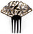 Art Deco Celluloid Hair Comb Black over Light Yellow Two Tone - Poppy's Vintage Clothing