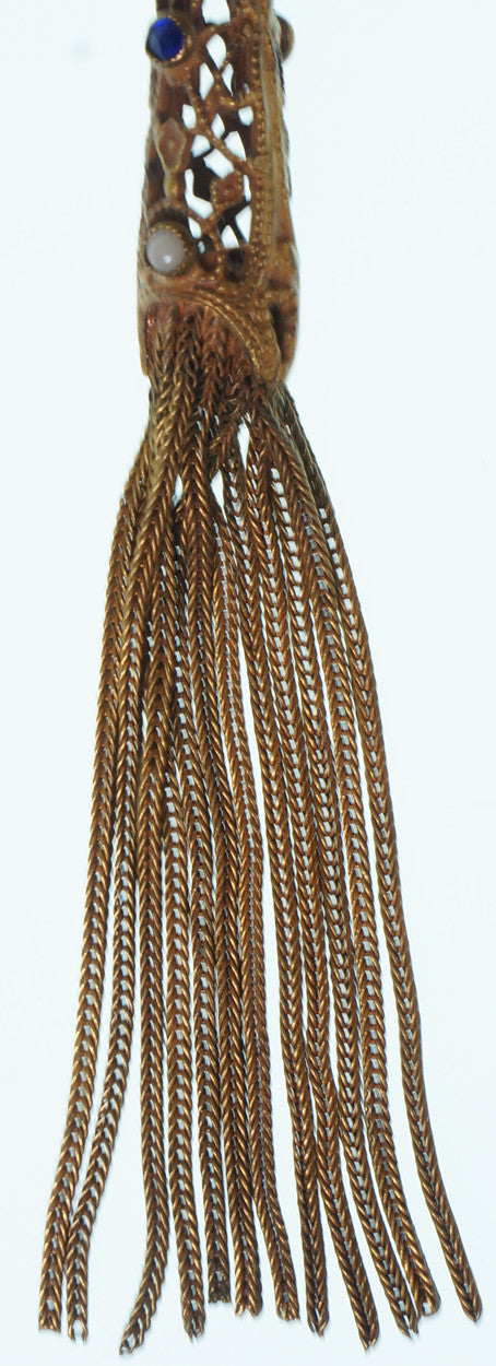 1920s Art Deco Compact Filigree Dance Purse Frame Trinity Plate Ormolu Brass - Poppy's Vintage Clothing