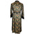 Vintage 1950s Dressing Gown Black Satin Asian Motifs Robe M