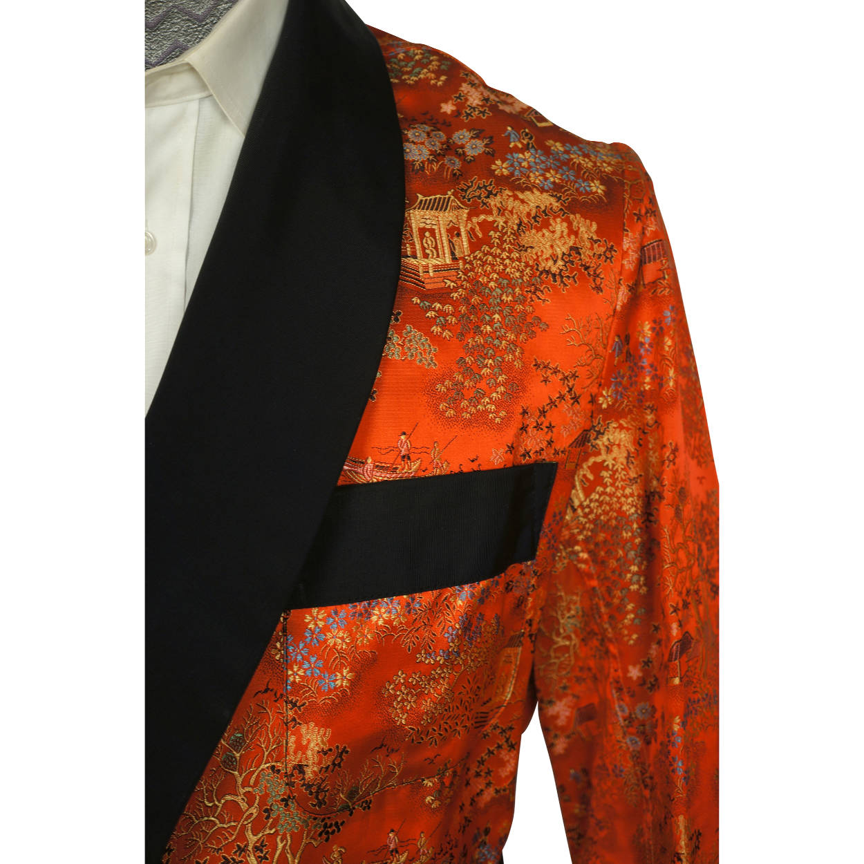 Vintage 1960s Mens Smoking Jacket Red Satin Short Lounging Robe By Majestic Sml - Poppy's Vintage Clothing