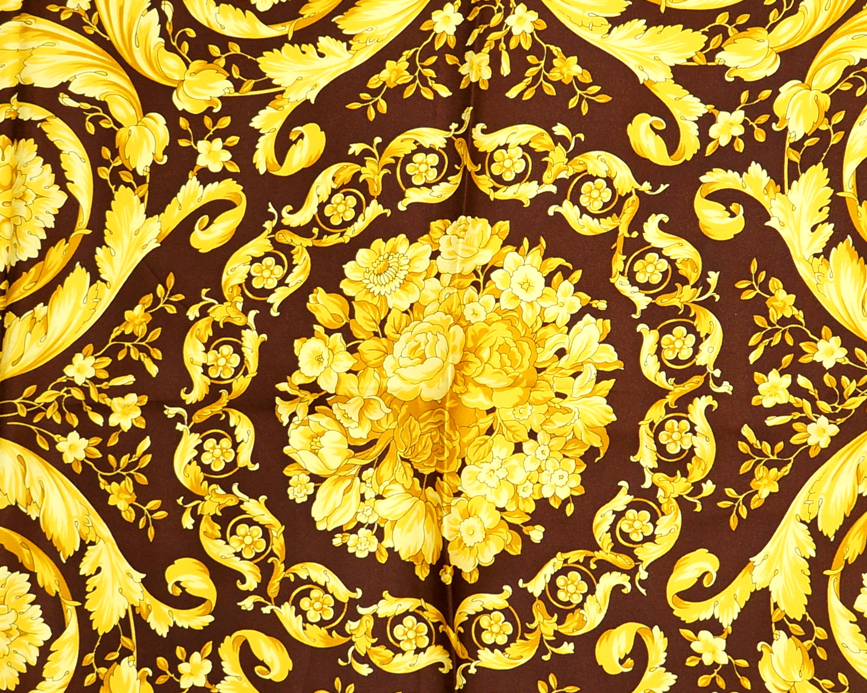 Vintage 90s Atelier Versace Scarf Baroque Silk Twill 34