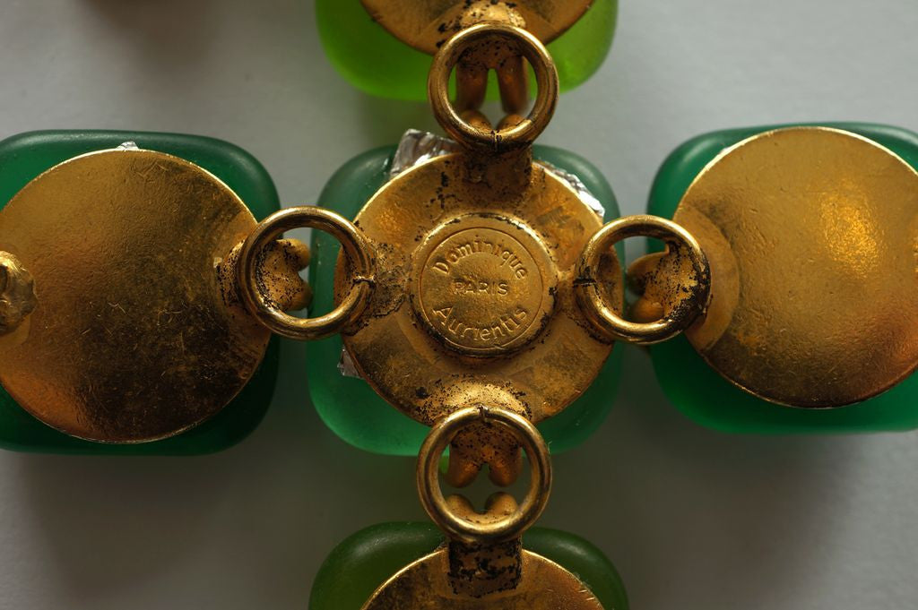 Vintage 1980s Dominique Aurientis Poured Glass Pendant Necklace - Poppy's Vintage Clothing