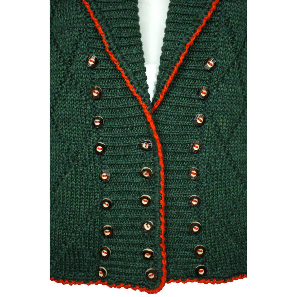 Vintage Austrian Sweater Trachten Traditional Style Hand Knit Ladies Size L - Poppy's Vintage Clothing