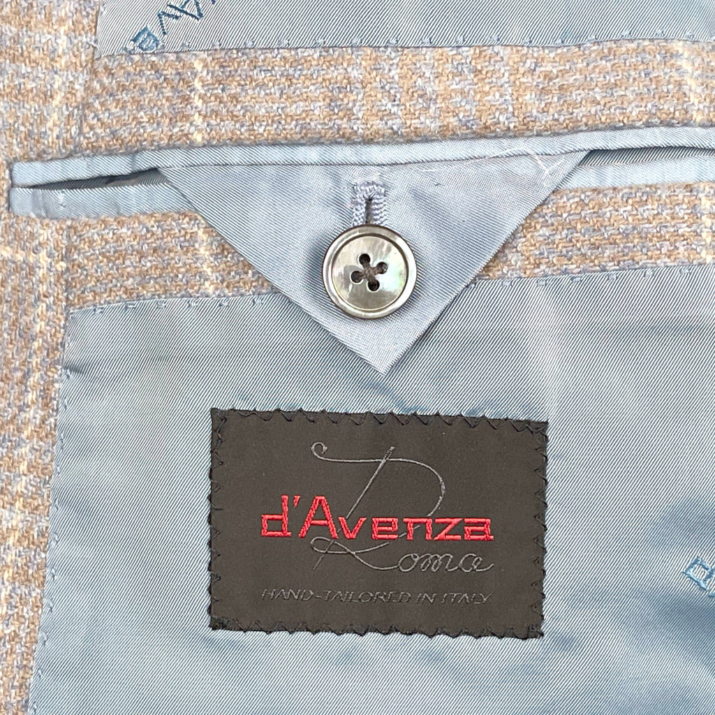 D’Avenza Suit Jacket Pure Cashmere Sport Coat Sz 42