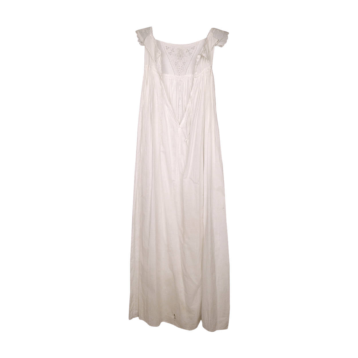 Antique 19th Ayrshire Whitework Embroidery Christening Gown Baptismal Robe As Is - Poppy's Vintage Clothing