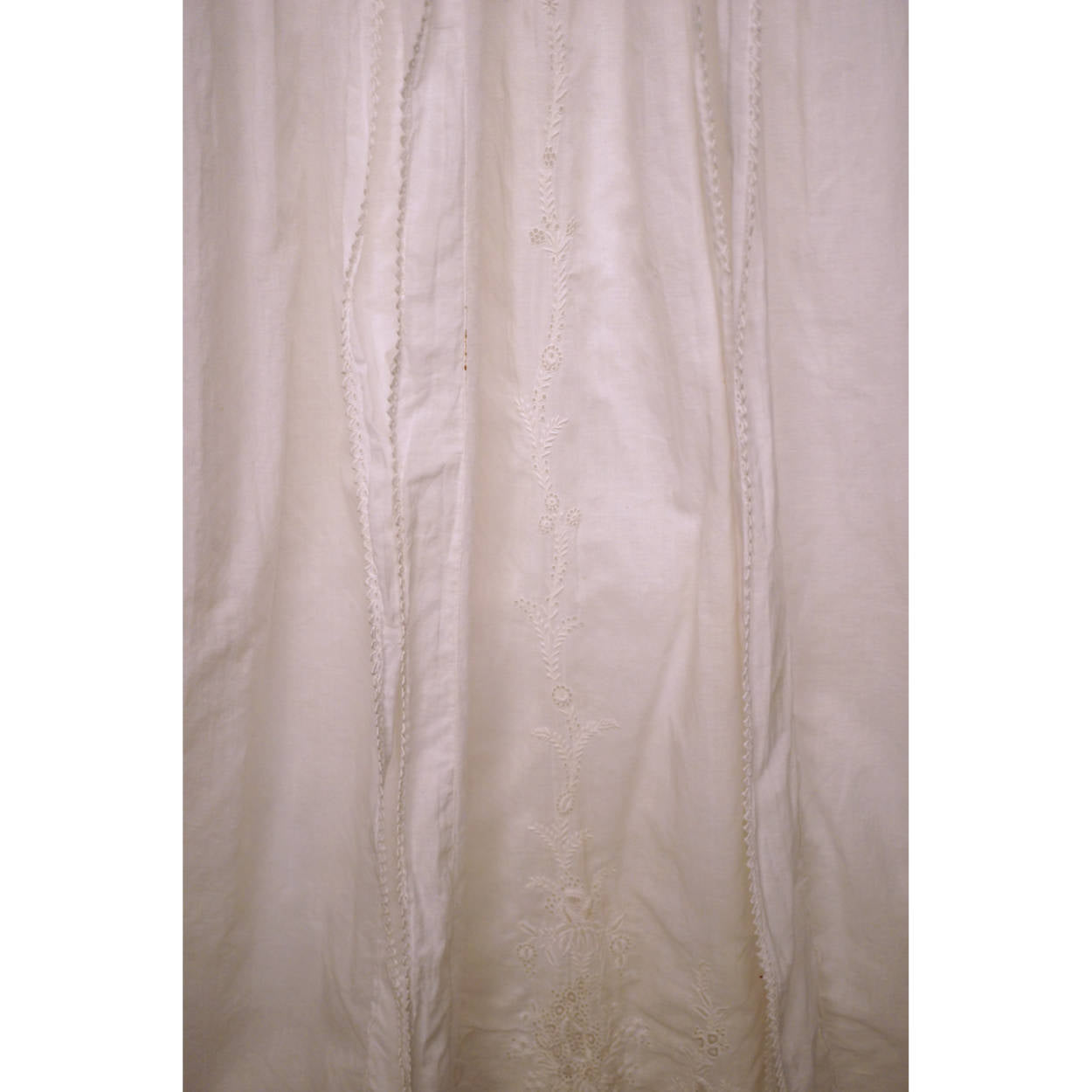 Antique 19th Ayrshire Whitework Embroidery Christening Gown Baptismal Robe As Is - Poppy's Vintage Clothing