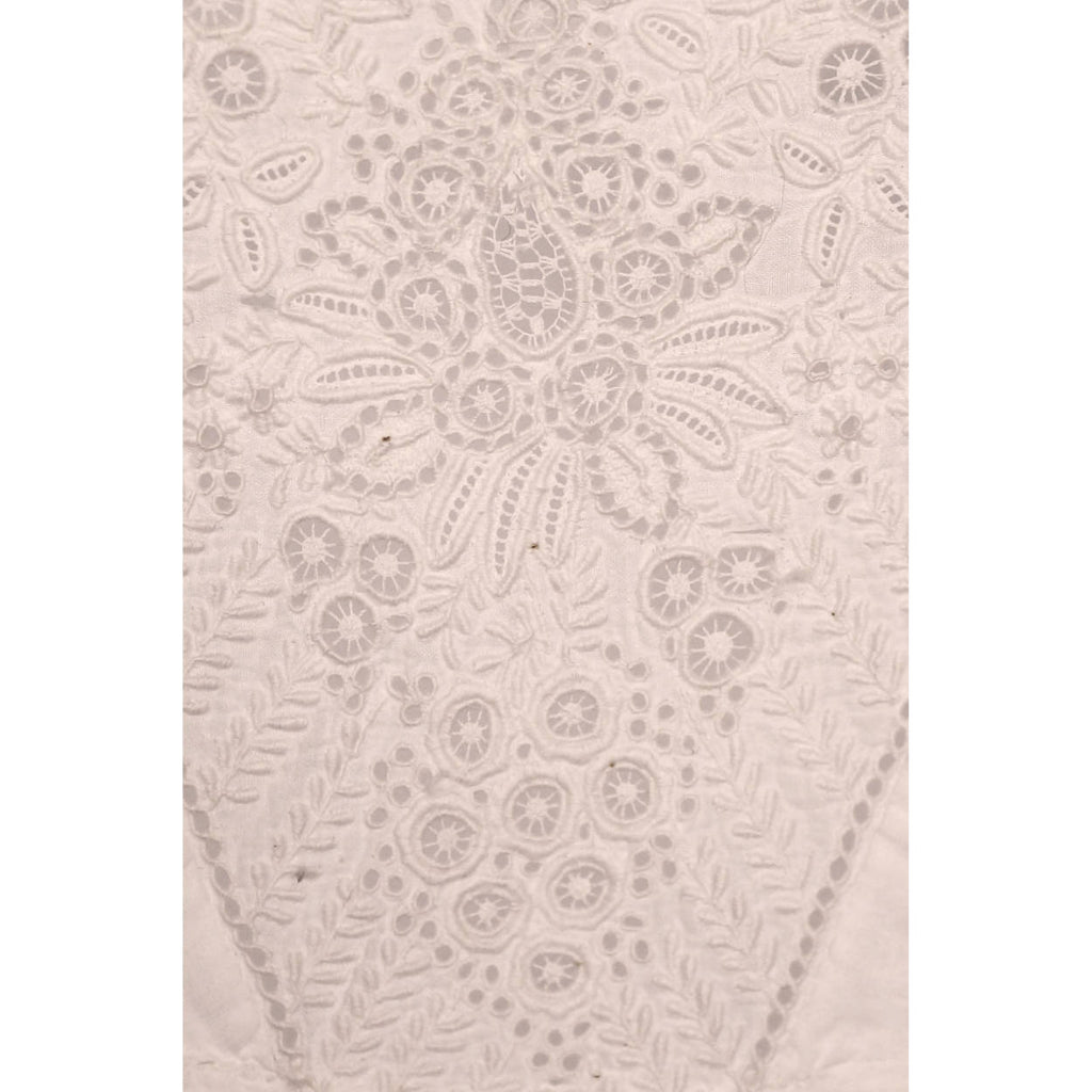 Antique 19th Ayrshire Whitework Embroidery Christening Gown Baptismal Robe As Is - Poppy's Vintage Clothing