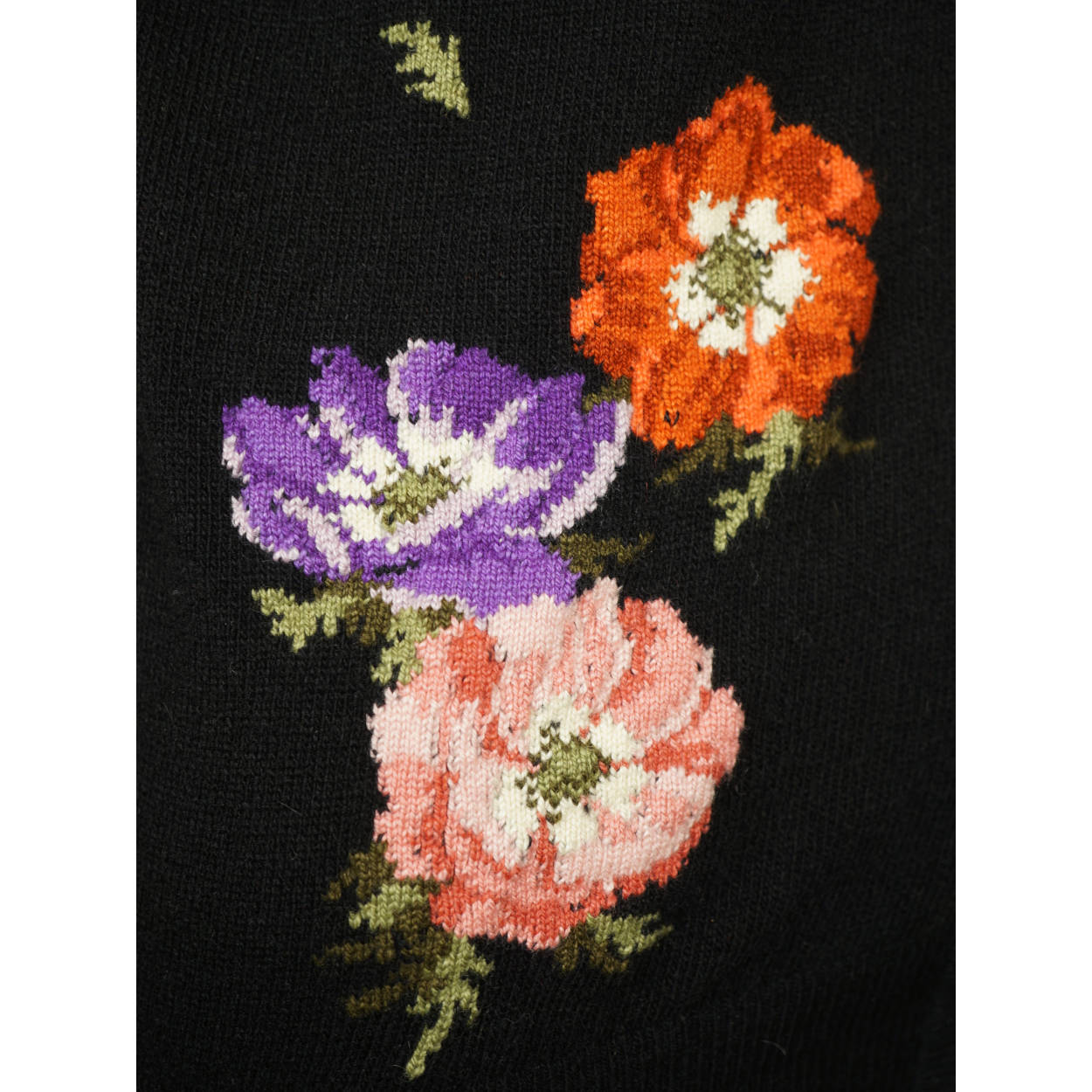 Vintage Ballantyne Scottish Cashmere Cardigan Sweater Floral Pattern Size M - Poppy's Vintage Clothing