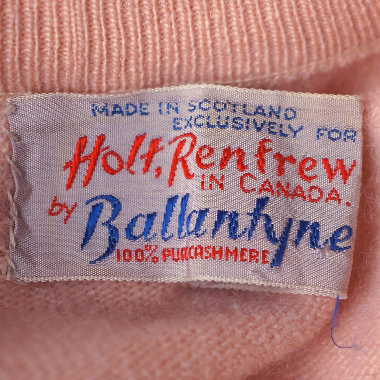 Vintage 1960s Ballantyne Scottish Cashmere Intarsia Sweater Pink Poppies Sz M 36 - Poppy's Vintage Clothing