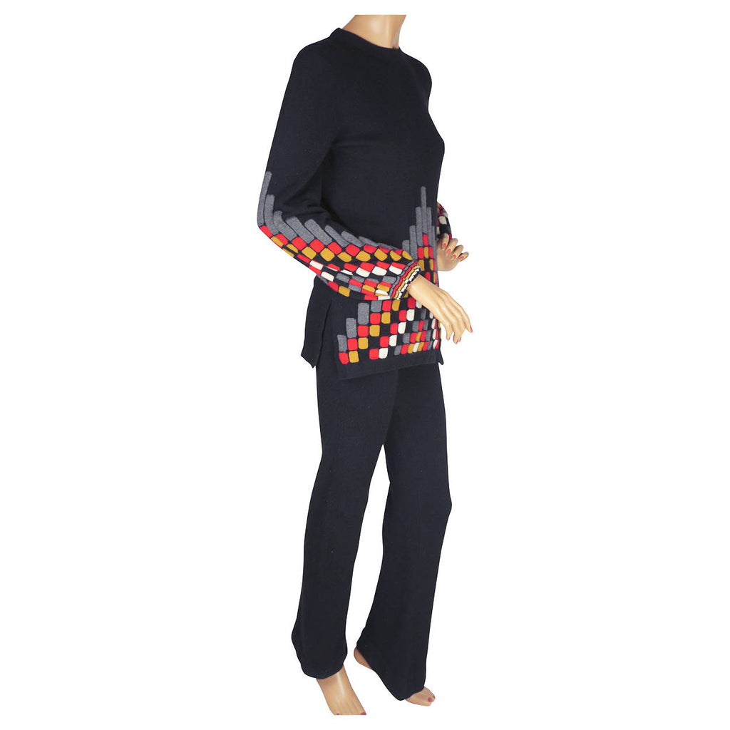 Vintage 1960s Scottish Cashmere Sweater Pantsuit by Ballantyne Scotland Size S M - Poppy's Vintage Clothing