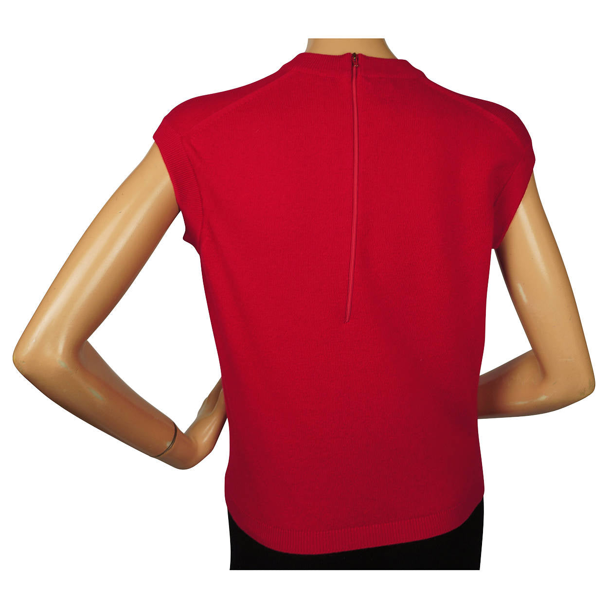 Vintage 1960s Ballantyne Scottish Cashmere Shell Sweater Pullover Cherry Red M - Poppy's Vintage Clothing