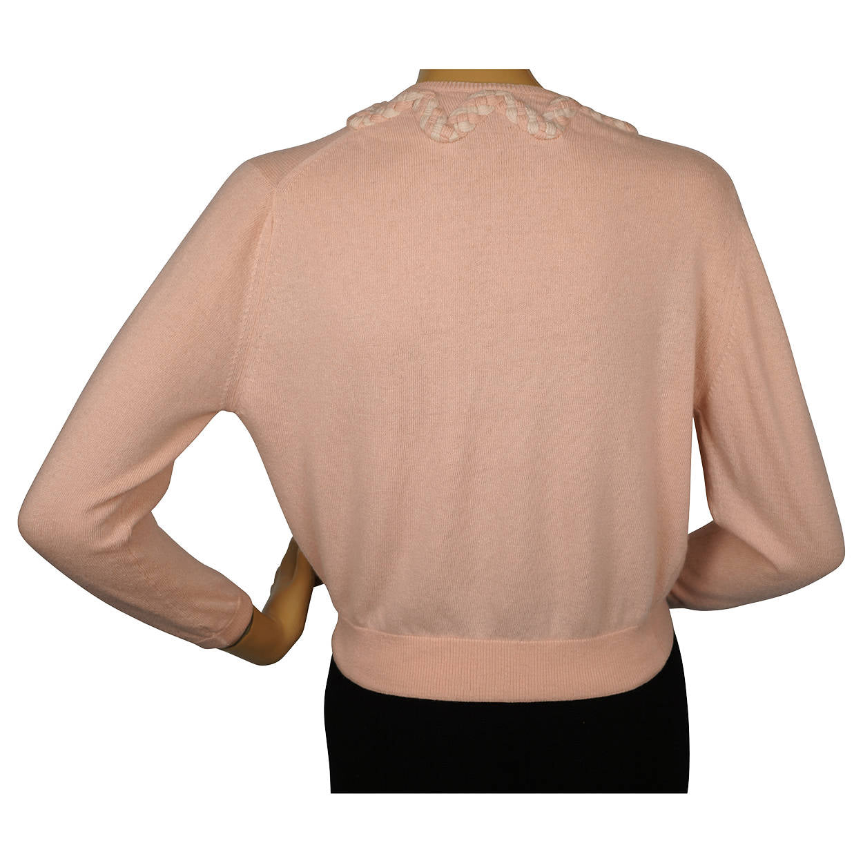 Vintage 1960s Ballantyne Scottish Cashmere Sweater Pink Cardigan Ladies M - Poppy's Vintage Clothing