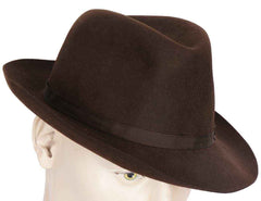 Vintage Battersby London Hand Made Brown Fur Felt Fedora Hat 7 3/8 - Poppy's Vintage Clothing