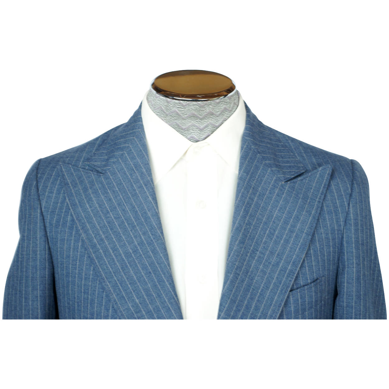 Vintage 1970s Mens Suit Blue Pinstripe Wool Size Medium 38 Tall - Poppy's Vintage Clothing