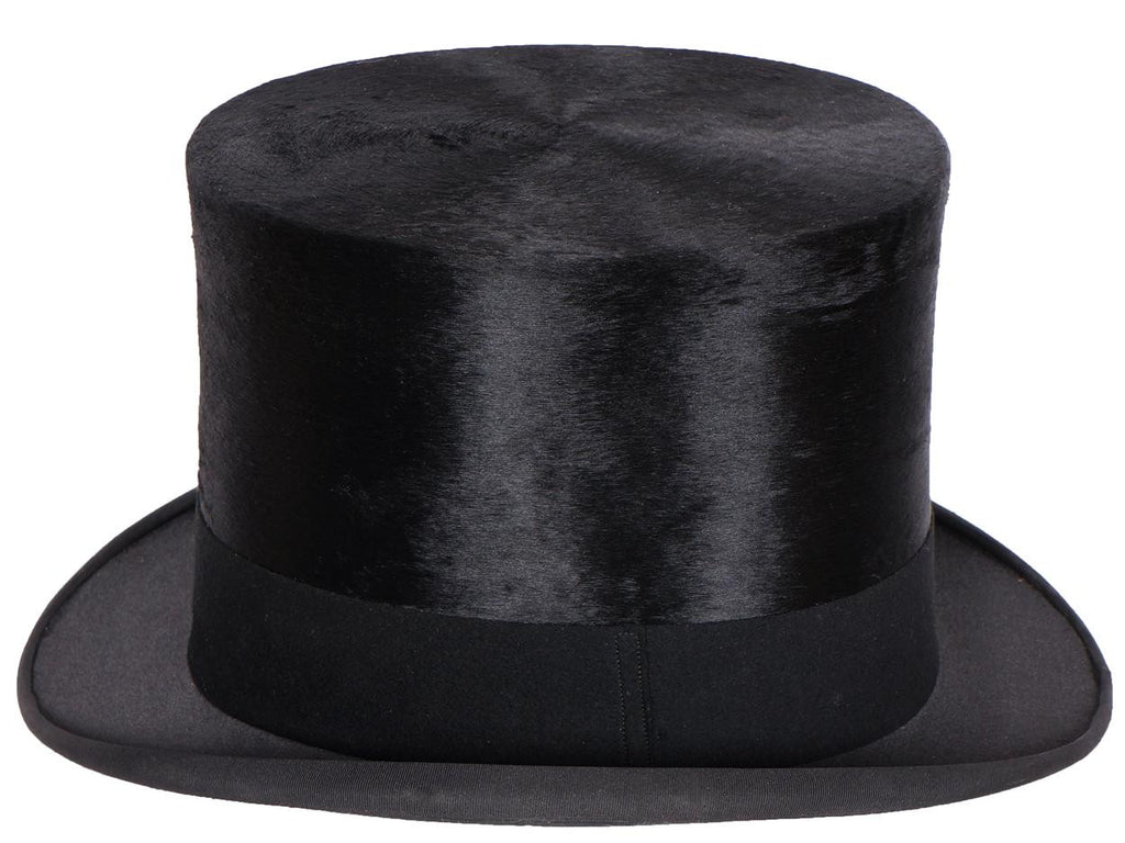 Vintage 1920s Silk Top Hat with Leather Case  - Henry Heath London - 7 1/4 - Poppy's Vintage Clothing