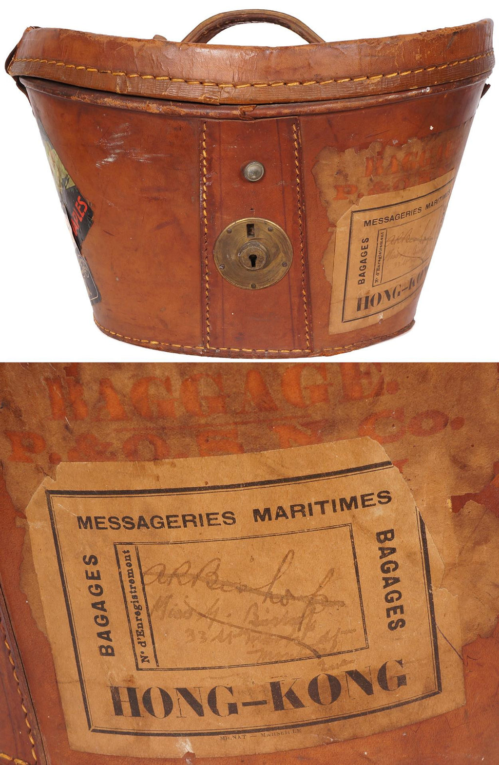Vintage 1920s Silk Top Hat with Leather Case  - Henry Heath London - 7 1/4 - Poppy's Vintage Clothing